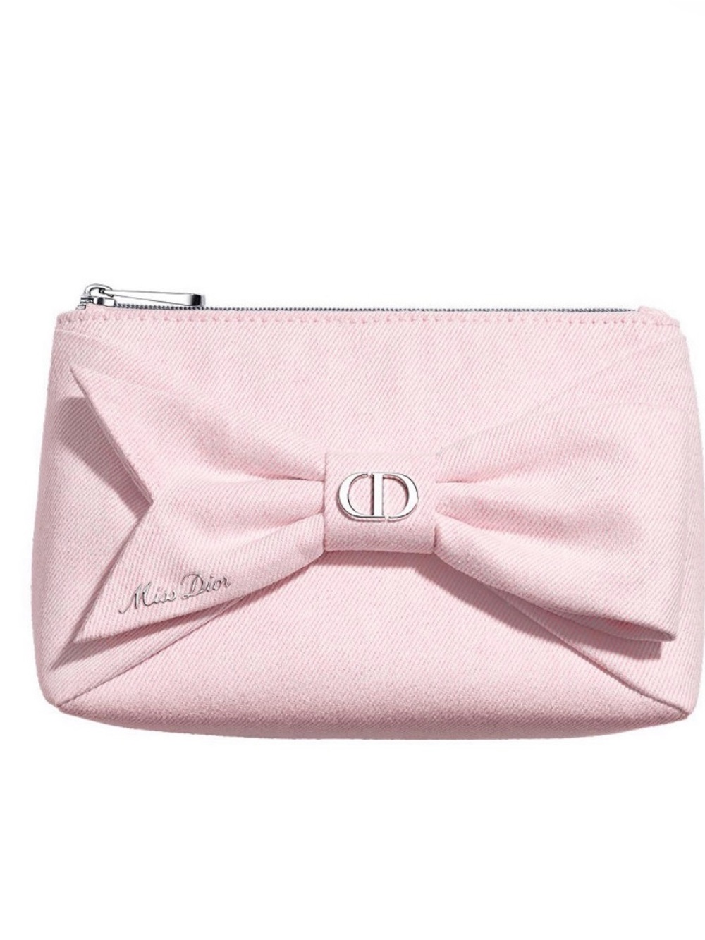 Dior Pink Bow Cosmetic Pouch with CD Emblem